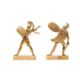 A PAIR OF GILT BRONZE BOOKENDS FORMED AS FIGURES OF GREEK WARRIORS - Image 3 of 4