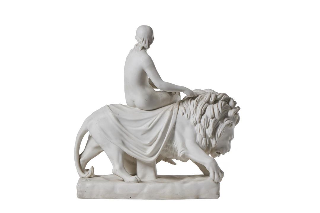 A MINTON PARIAN GROUP OF UNA AND THE LION AFTER THE MODEL BY JOHN BELL (1812-95), THIRD QUARTER 19TH - Image 2 of 6