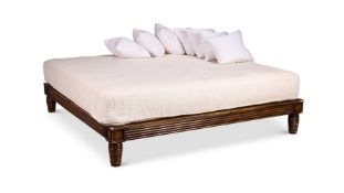 A CARVED AND GRANED WOOD DAYBED, 20TH CENTURY
