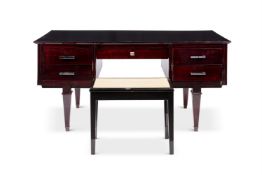 A FRENCH BLACK LACQUER WRITING DESK, 20TH CENTURY