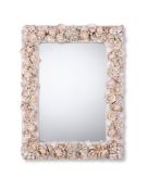 Y A SHELL AND CORAL FRAMED RECTANGULAR 'GROTTO' MIRROR, 20TH CENTURY