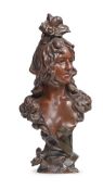 A FRENCH BRONZE BUST OF FLORA, LATE 19TH CENTURY
