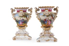 A PAIR OF CONTINENTAL PORCELAIN VASES OF JACOB PETIT TYPE, THIRD QUARTER 19TH CENTURY