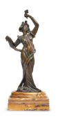 AFTER EMILE BRUCHON- A BRONZE FIGURE OF A WOMAN IN DIAPHANOUS ROBES