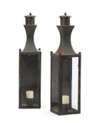 A PAIR OF METAL WALL LANTERNS, 20TH CENTURY