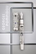 Y MONTBLANC, GEORGES POMPIDOU SKELETON 77, A LIMITED EDITION FOUNTAIN PEN