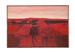 DAVID HUMPHREYS (BRITISH B. 1937), LANDSCAPE WITH TWO TREES (DORSET)