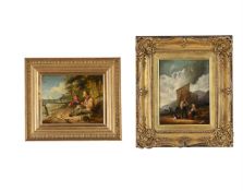 WILLIAM COLLINS (BRITISH 1788-1847), PREPARING THE LOBSTER POTS; FISHERFOLK ON A BEACH