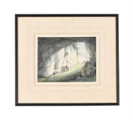 BRITISH SCHOOL (19TH CENTURY), FIGURES ON A MOUNTAIN PASS