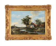 FOLLOWER OF EDWARD CHARLES WILLIAMS, COTTAGE BESIDE A RIVER