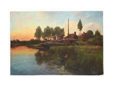 WALTER H. GOLDSMITH (BRITISH 1857-1943), SUNSET ACROSS THE WATER