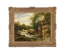 EDWARD THORNTON CRAWFORD (BRITISH 1806-1885), CATTLE IN A RIVER LANDSCAPE