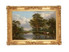 THOMAS SMYTHE (BRITISH 1825-1906), CATTLE AT A RIVERSIDE