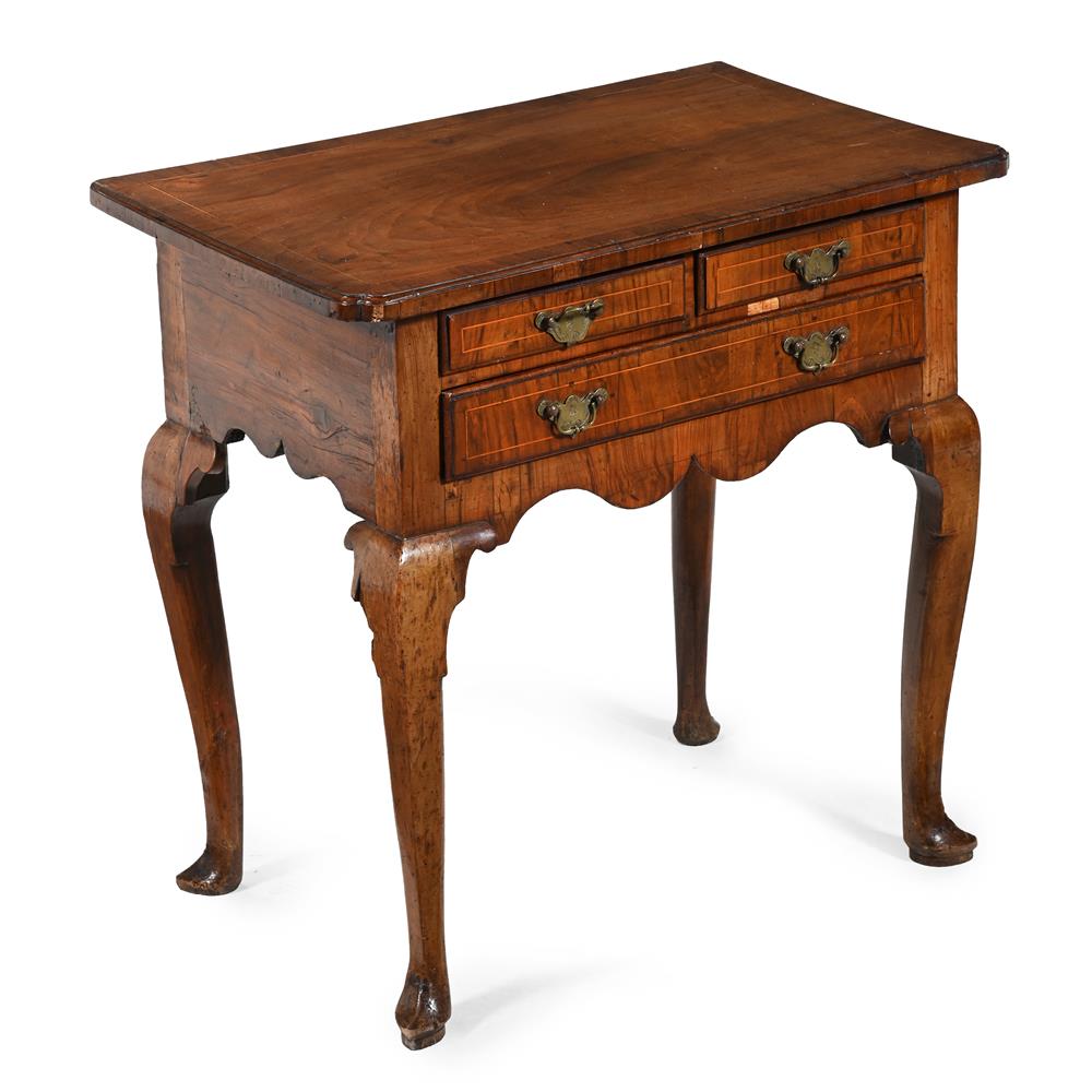 A GEORGE II WALNUT AND LINE INLAID SIDE TABLE, CIRCA 1740