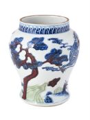 A CHINESE BLUE AND WHITE JAR