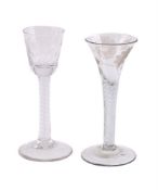 AN OPAQUE-TWIST WINE GLASS OF SO-CALLED 'JACOBITE' TYPEHILL OUSTON BIRMINGHAM