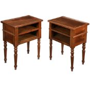 A PAIR OF FRENCH FRUITWOOD BEDSIDE TABLES, SECOND HALF 19TH CENTURY