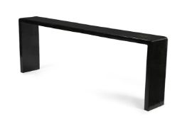 A CHINESE CRACKLE BLACK LACQUERED ALTAR TABLE, QING DYNASTY