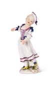 A MEISSEN FIGURE OF A DANCER, MID 18TH CENTURY