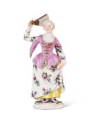 A MEISSEN MODEL OF A POLISH NOBLE WOMAN, CIRCA 1750