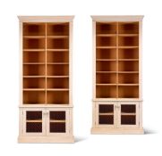 TWO CREAM PAINTED BOOKCASES IN 18TH CENTURY STYLE