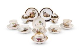 A SELECTION OF MEISSEN TEA, CHOCOLATE AND COFFEE WARES, VARIOUS DATES 18TH CENTURY