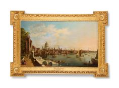 FOLLOWER OF SAMUEL SCOTT, THE THAMES AND ST PAUL'S CATHEDRAL FROM THE GARDENS OF SOMERSET HOUSE