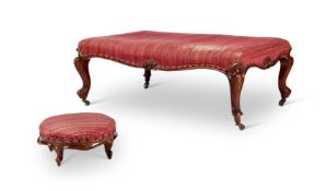 A VICTORIAN WALNUT STOOL, CIRCA 1850