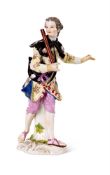 A MEISSEN FIGURE OF A PILGRIM, CIRCA 1760
