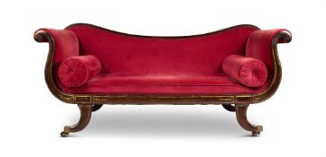 A REGENCY SIMULATED ROSEWOOD AND PARCEL-GILT SOFA, CIRCA 1815