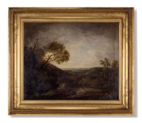 ATTRIBUTED TO THOMAS BARKER OF BATH (BRITISH 1769-1847), FIGURE IN AN EXTENSIVE LANDSCAPE
