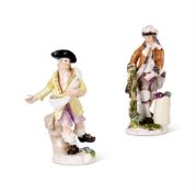 A MEISSEN FIGURE EMBLEMATIC OF AUTUMN, CIRCA 1750