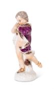 A MEISSEN ALLEGORICAL FIGURE EMBLEMATIC OF WINTER, MID-18TH CENTURY