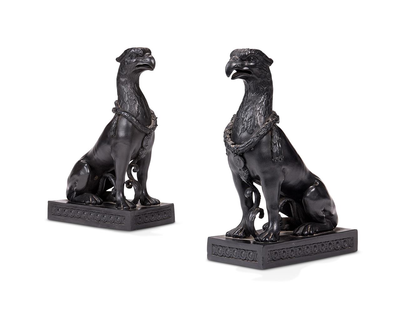 A WEDGWOOD BLACK BASALT MODEL OF A GRYPHON OR GRIFFIN, LATE 18TH CENTURY