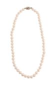 A CULTURED PEARL NECKLACE