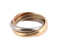 A TRI COLOUR RUSSIAN WEDDING RING