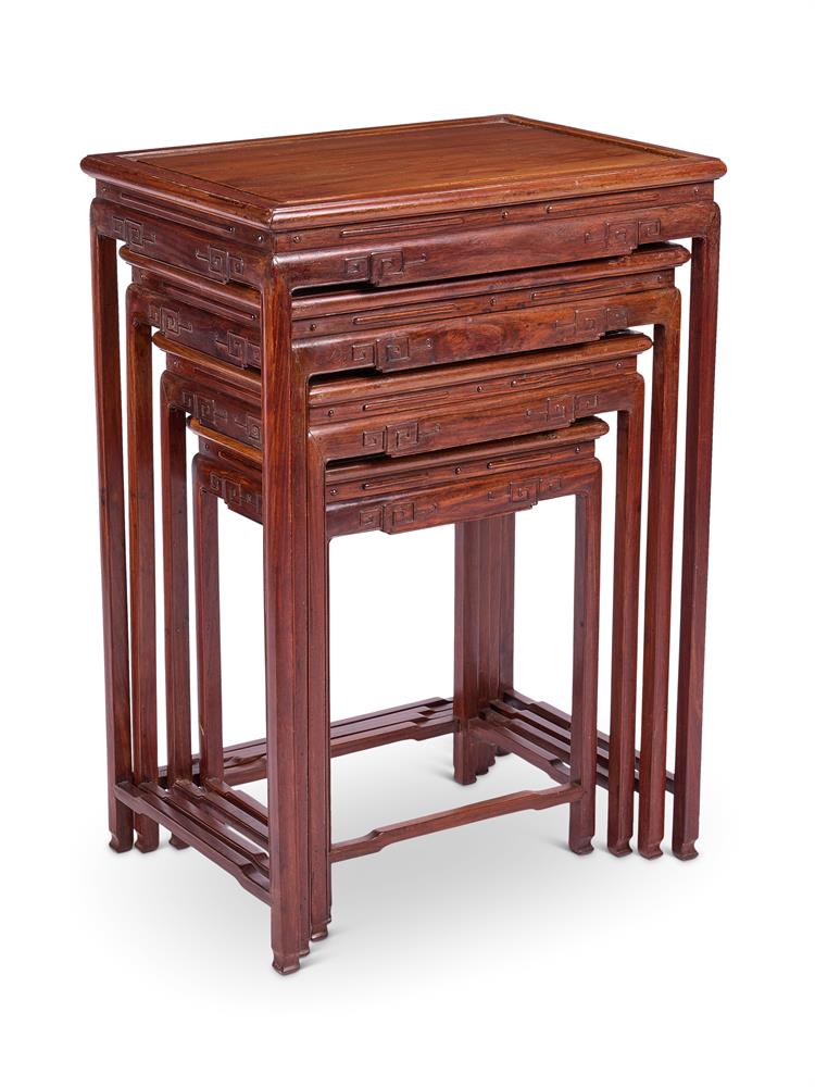 A NEST OF FOUR HARDWOOD TABLES, CHINESE, 19TH CENTURY - Image 2 of 2