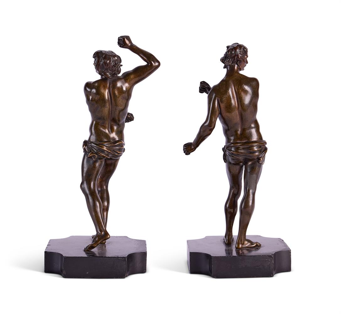 AFTER ALESSANDRO ALGARDI (1595-1654), TWO BRONZE FLAGELLATORS, LATE 17TH/EARLY 18TH CENTURY - Image 3 of 3
