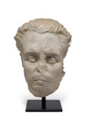 A WHITE MARBLE HEAD OF A MAN, 18TH/19TH CENTURY