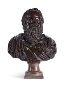 AFTER THE ANTIQUE- A BRONZE BUST OF SOCRATES (C.470-399 B.C.), LATE 17TH/EARLY 18TH CENTURY