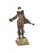 Y IN THE MANNER OF JOSEF LORENZL; 'MANDOLIN PLAYER' ART DECO FIGURE; CIRCA 1930