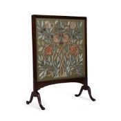WILLIAM MORRIS (ENGLISH, 1834-1894); 'OLIVE AND ROSE' FIRESCREEN; DESIGNED CIRCA 1880
