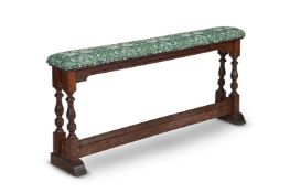 ARTS & CRAFTS; OAK HALL BENCH; CIRCA 1900