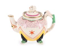 DAME LAURA KNIGHT (BRITISH, 1877-1970); CLARICE CLIFF 'CIRCUS' TEAPOT AND COVER; DESIGNED 1934