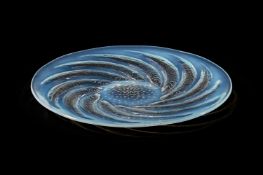 RENÉ LALIQUE (FRENCH, 1860-1945); 'POISSONS' PLATE; DESIGNED 1931; PRE 1945