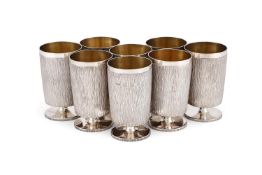 GERALD BENNEY (BRITISH, 1930-2008); SET OF EIGHT GOBLETS; 1972