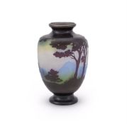 ÉMILE GALLÉ (FRENCH, 1846 - 1904); A CAMEO GLASS 'PAYSAGE' VASE; CIRCA 1900