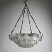 RENÉ LALIQUE (FRENCH, 1860-1945); 'GAILLON' CEILING LIGHT OR PLAFONNIER; DESIGNED 1927; PRE-1945