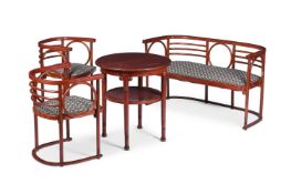 ATTRIBUTED TO JOSEF HOFFMAN; SECESSIONIST BENTWOOD THREE-PIECE SUITE; CIRCA 1900