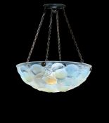 RENÉ LALIQUE (FRENCH, 1860-1945); 'LUSANNE' CEILING LIGHT OR PLAFONNIER; DESIGNED 1929; PRE-1945